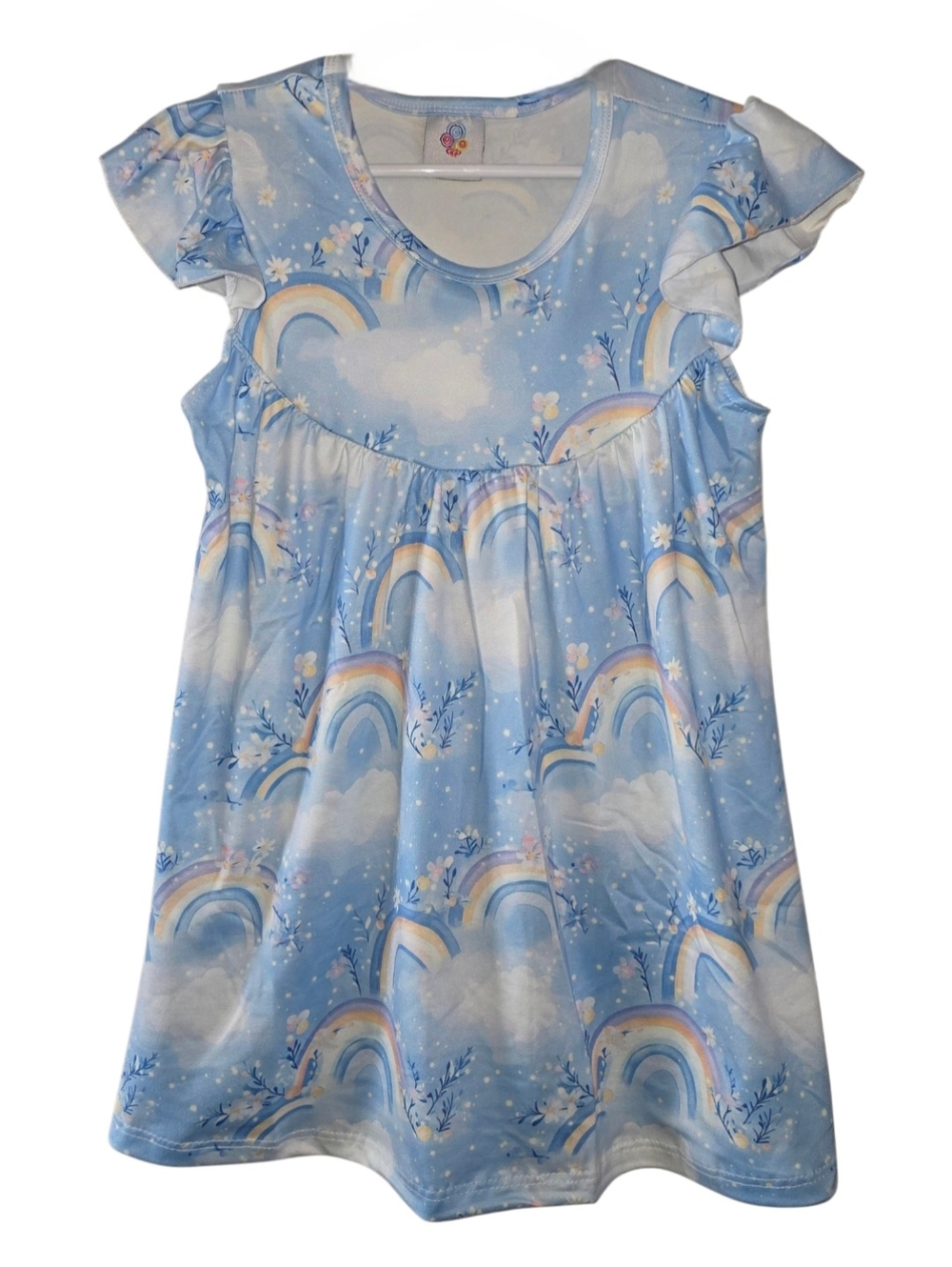 LaLeePop Rainbows & Clouds Milk Silk Twirl Dress Girls Size 3T NWOT